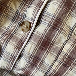 Plaid Pajama Set in Brown and Cream